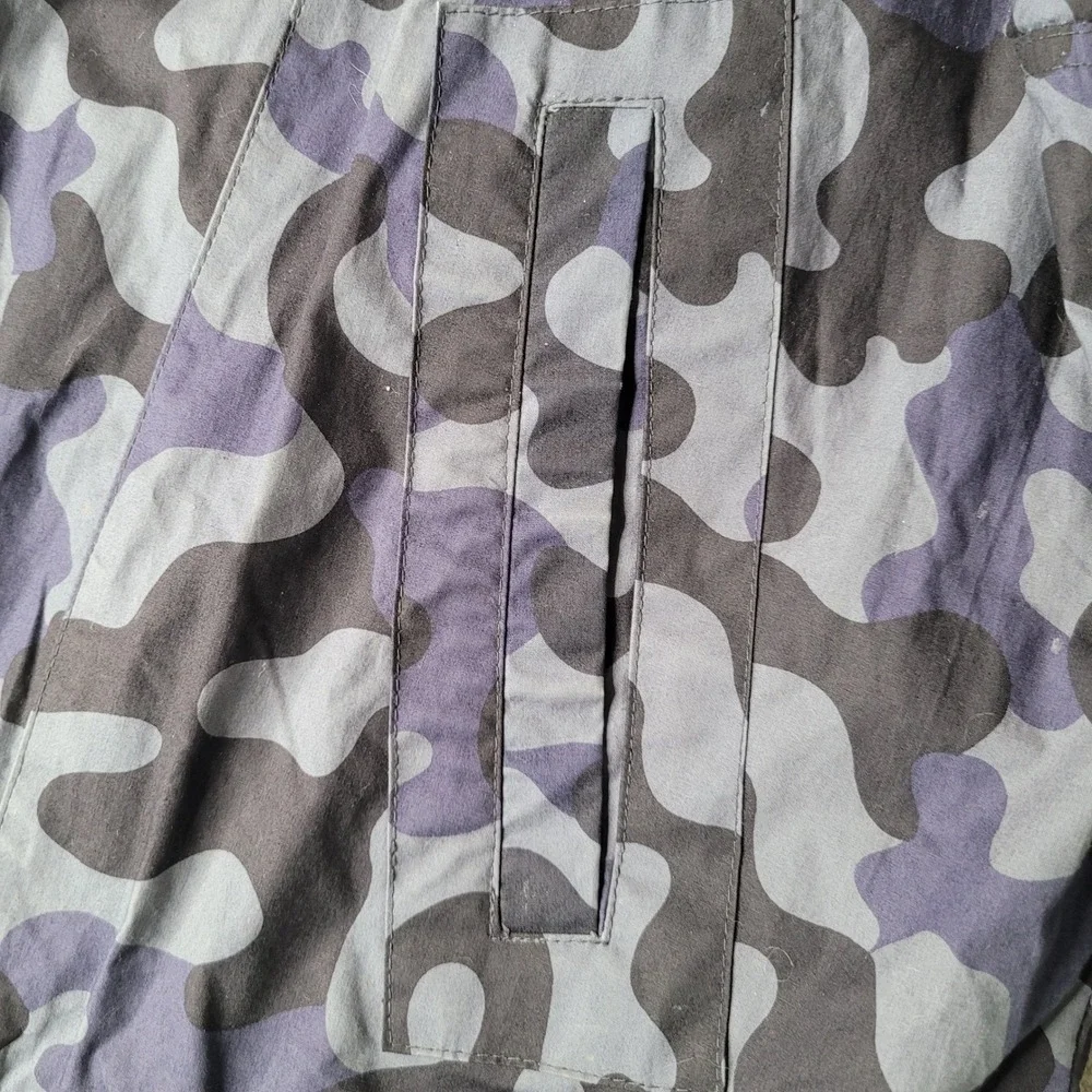 London Fog Jacket Mens L Blue Camo Winning Edge Full Zip Vintage Windbreaker‎